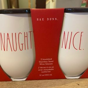 Rae Dunn Christmas Naughty and Nice Wine Cups